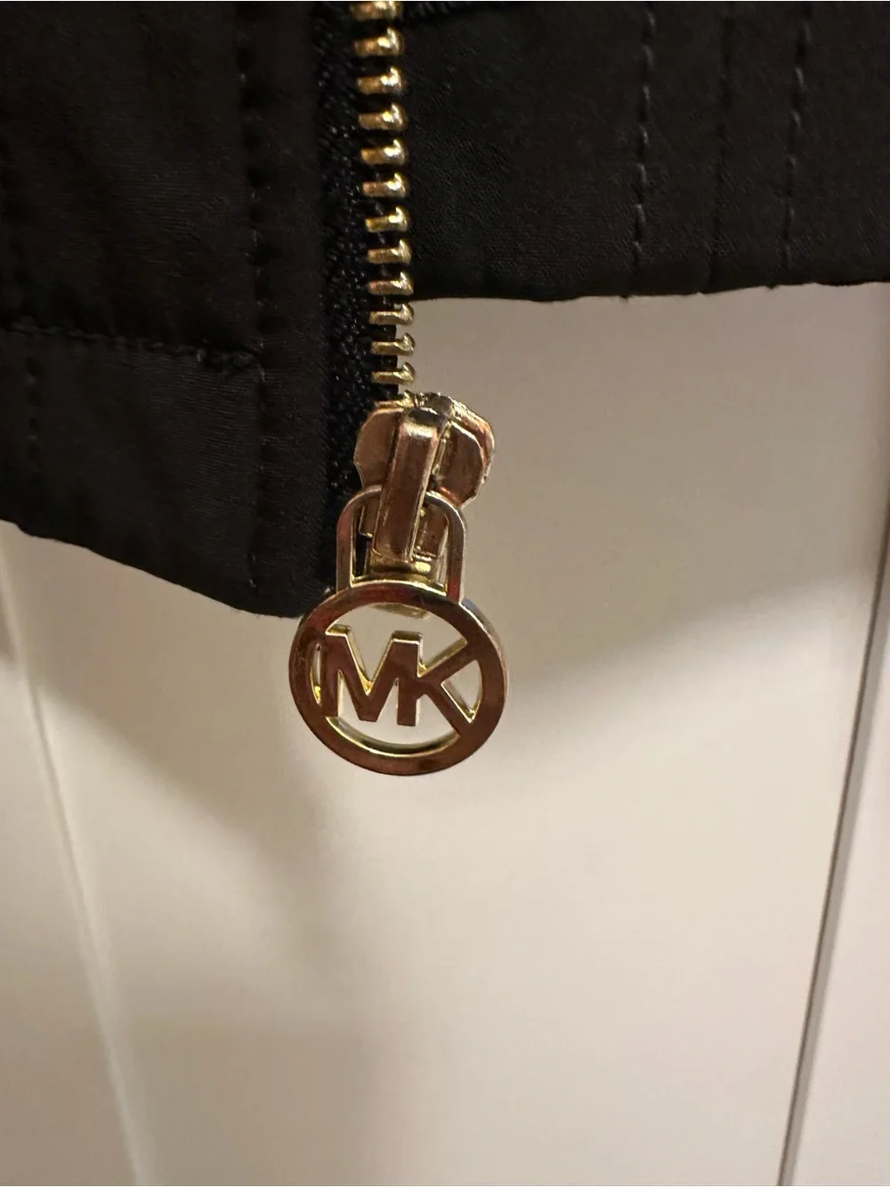 Michael Kors Black Zip-Front Trench Coat with Hood